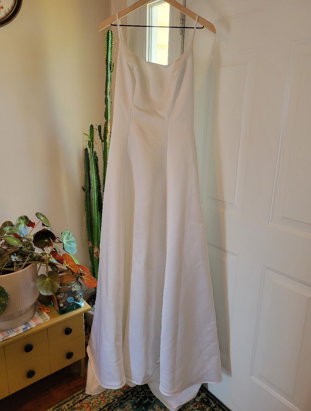 Alfred Angelo Minimalistic Satin White Wedding Dress NEW, Size Womens 10